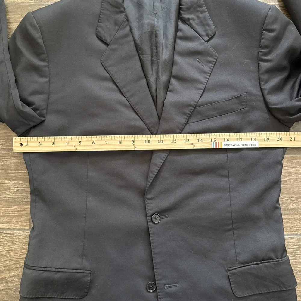 Canali Sport Coat Men 42L Black Wool Made in Italy IT 54 Two Button